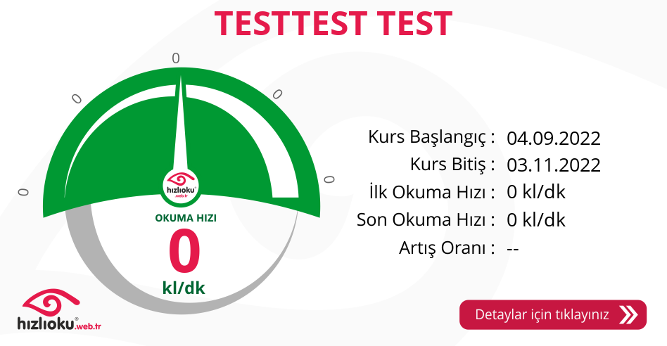 Hızlı Okuma Kursu - TESTTEST TEST